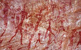 Felsmalereien sind Weltkulturerbe und geschützt, Bouhediene, Tadrart, Algerien